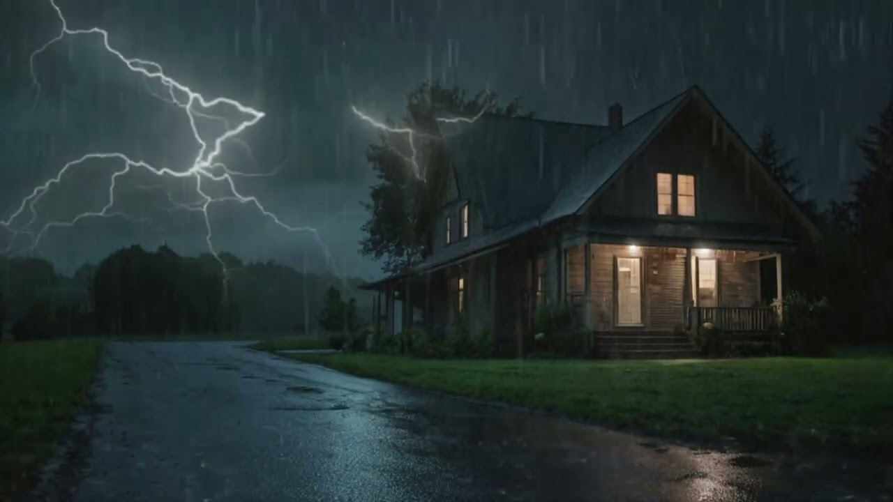 Heavy Rain on Roof & Thunder 🌧️ Night Sounds for Deep Sleep