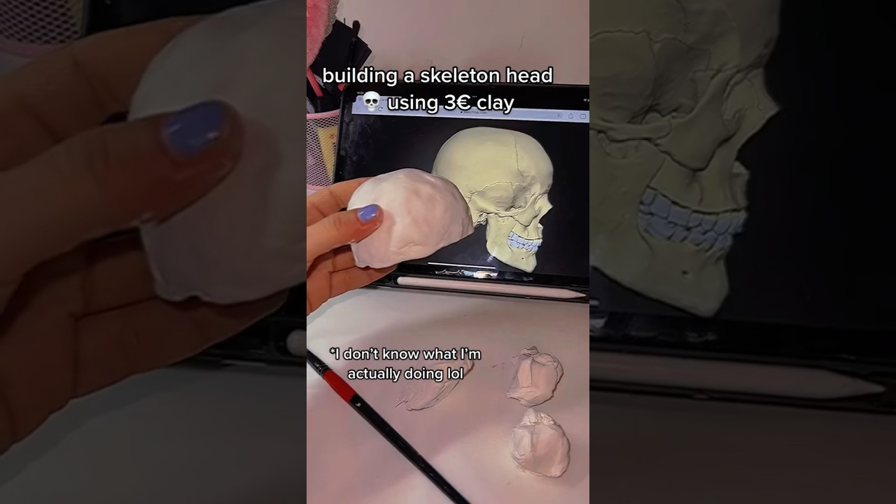 DIY SKULL CLAY 💀☠️ #art #clayart #creative #skull