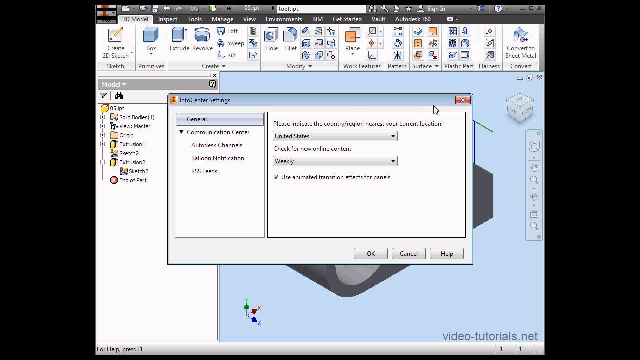 How to use the Help bar  AutoDesk Inventor Tutorials