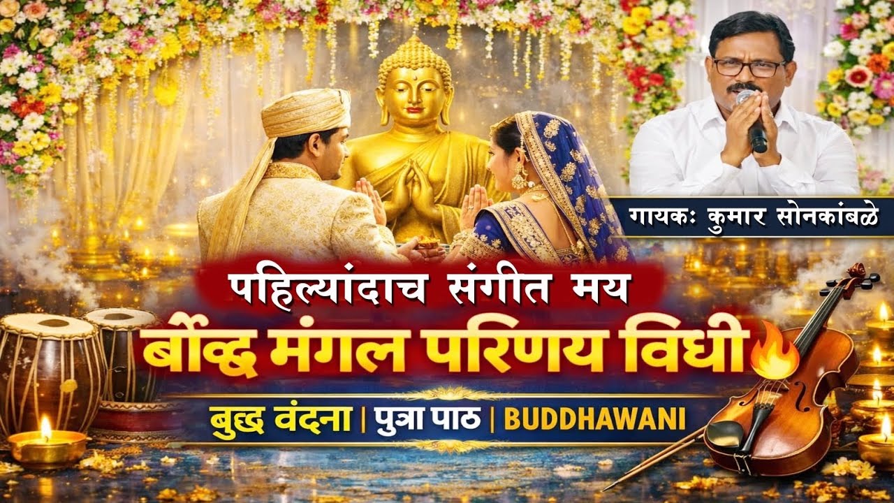 #पहिलील्यांदाच संगीतमय बौद्ध मंगल परिणय विधी! 🔥बुद्ध वंदना, बौद्ध पूजा पाठ आणि आदर्श विवाह संस्कार