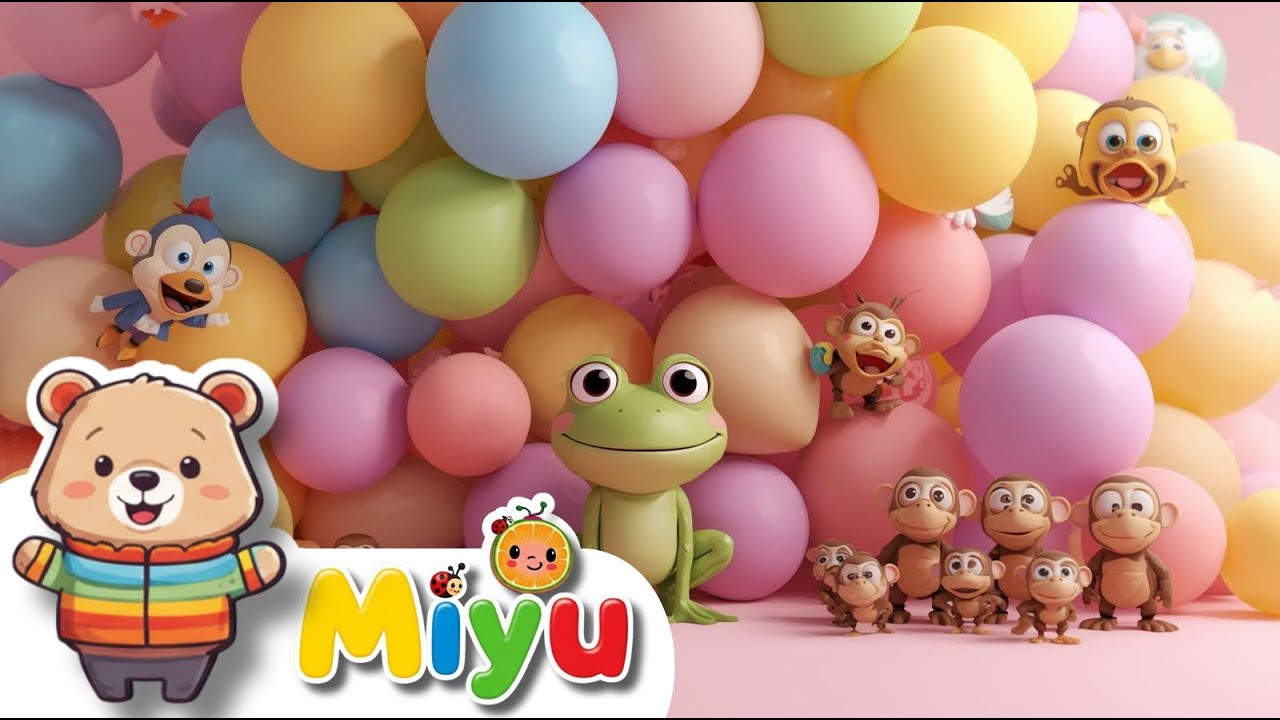 🐸🎈 La Canzone della Rana + Palloncini Colorati + Animali e Altro! Divertimento Educativo con Miyu