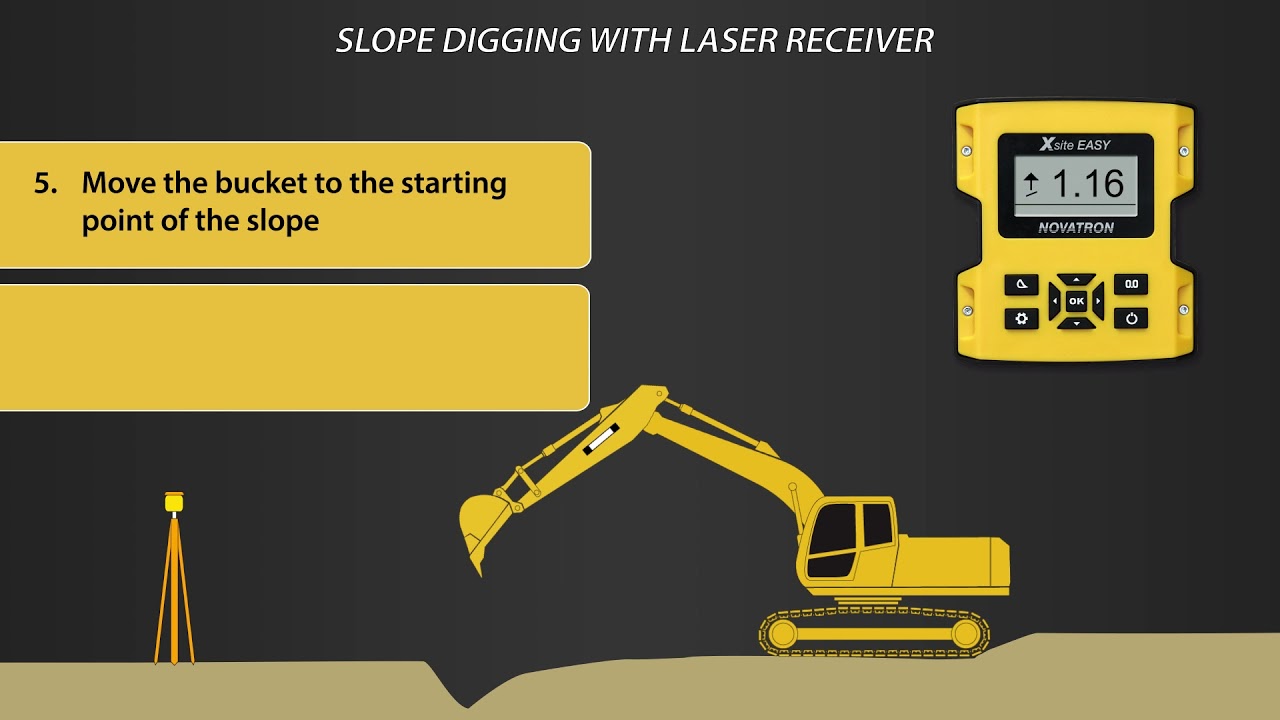 Slope Digging With a Jobsite Laser - Xsite® EASY 2D Machine Control