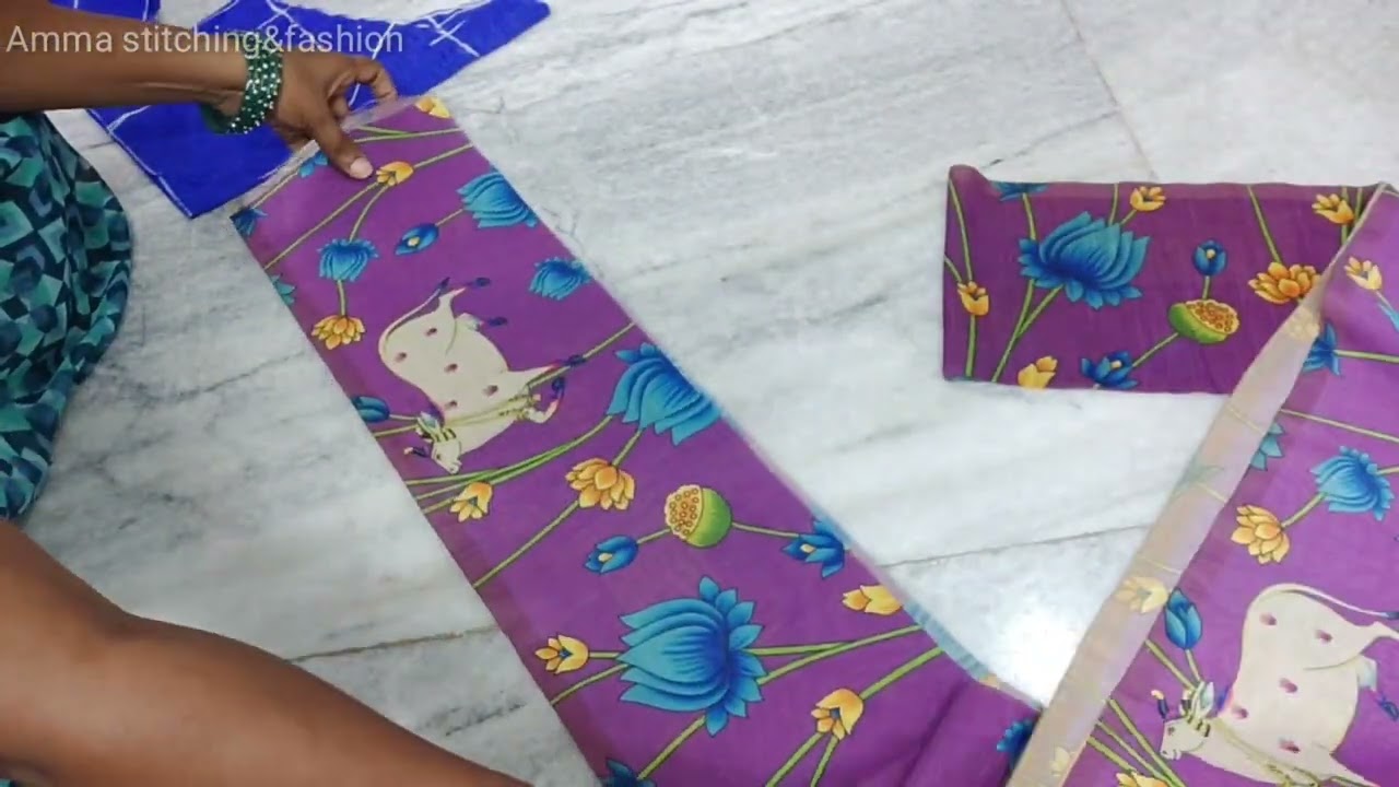 10 to 11 year's girl long frock cutting and stitching in telugu / long frock simple model