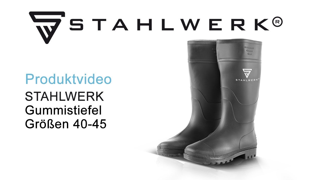 STAHLWERK Gummistiefel Größe 40-45 DIN EN 347 04 Robuster Berufsstiefel / Arbeitsstiefel