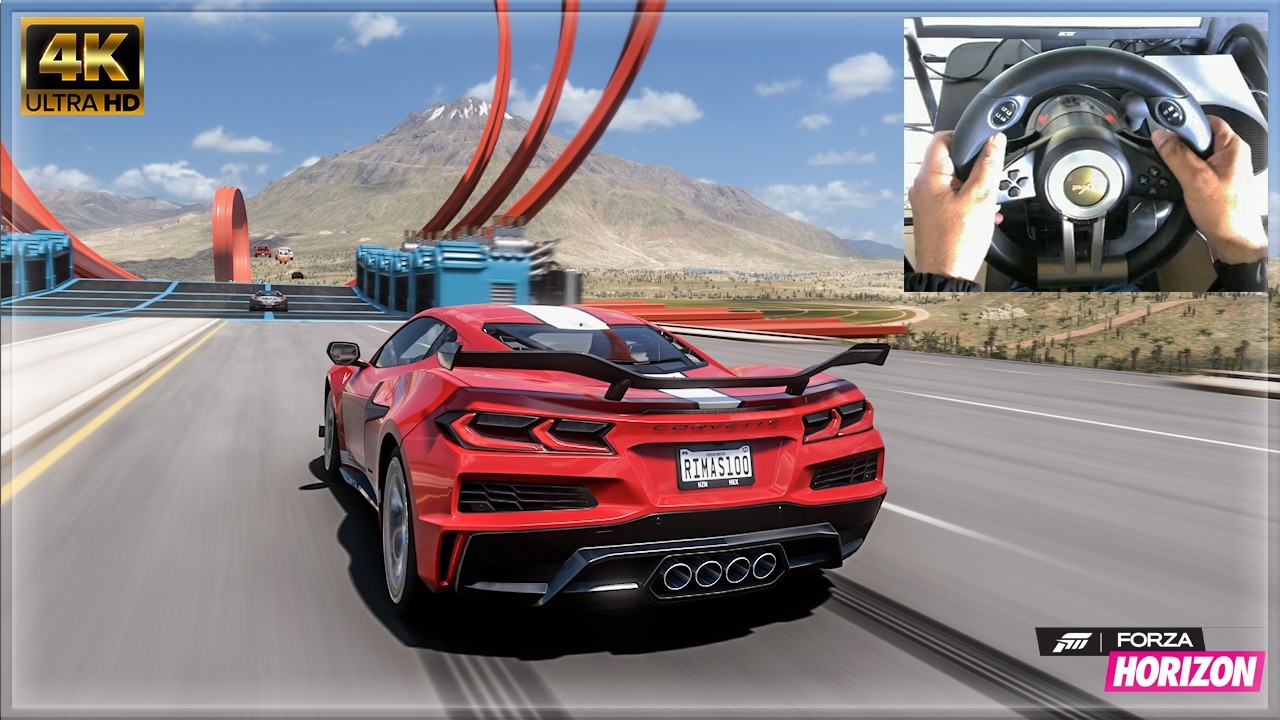 Corvette Z06 - Hot Wheels Race - Forza Horizon 5 | Steering Wheel Gameplay | Pxn V3 Pro
