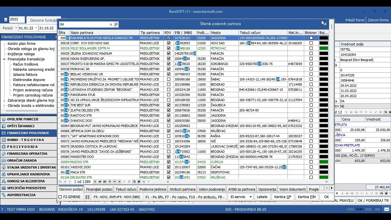 BizniSoft - Formiranje računa troška i kalkulacija