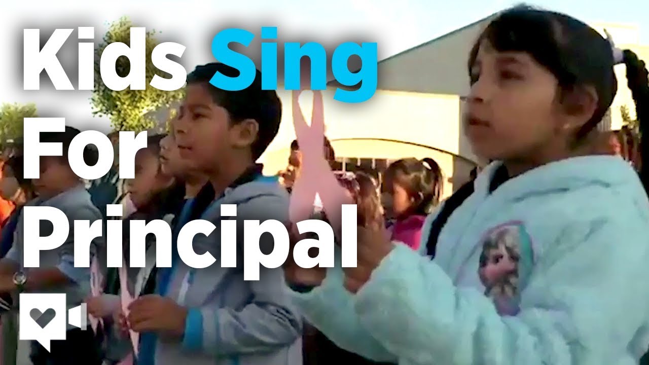 Kids sing to principal fighting cancer
