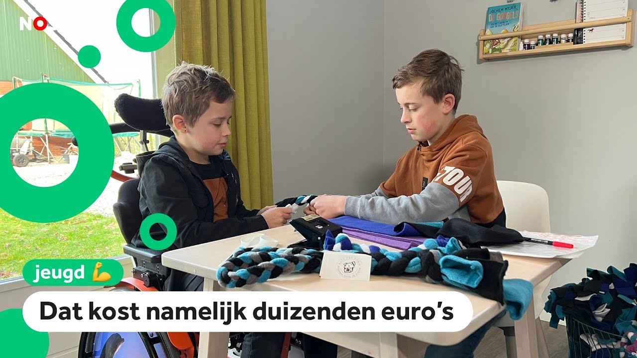 Robin en Janieck halen geld op voor een nieuwe hulphond