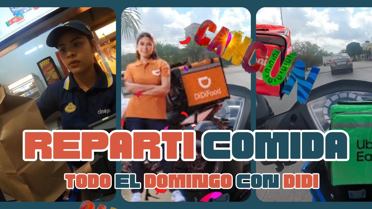 REPARTI COMIDA TODO EL DOMINGO CON DIDI EN CANCÚN 🏍️🥕🍞🧀🏍️