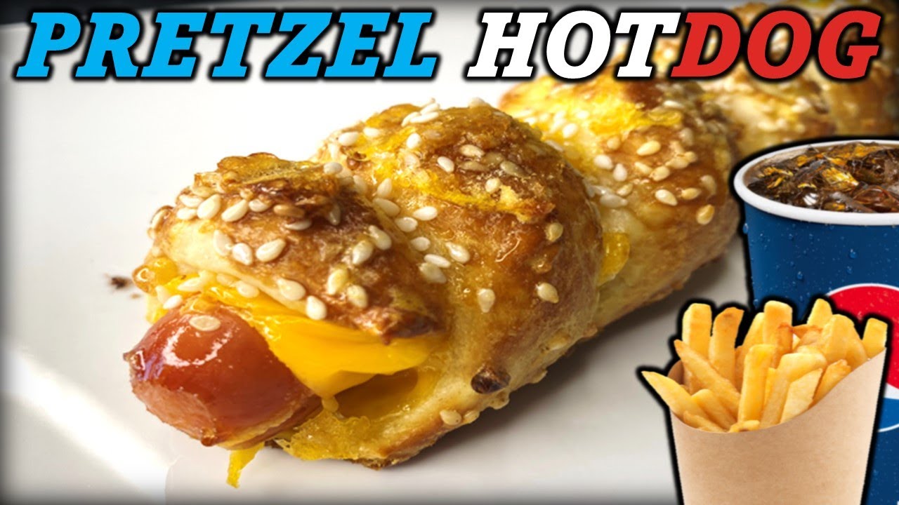 Оригинальный бретцель Хотдог с сыром любимый детьми просто и вкусно