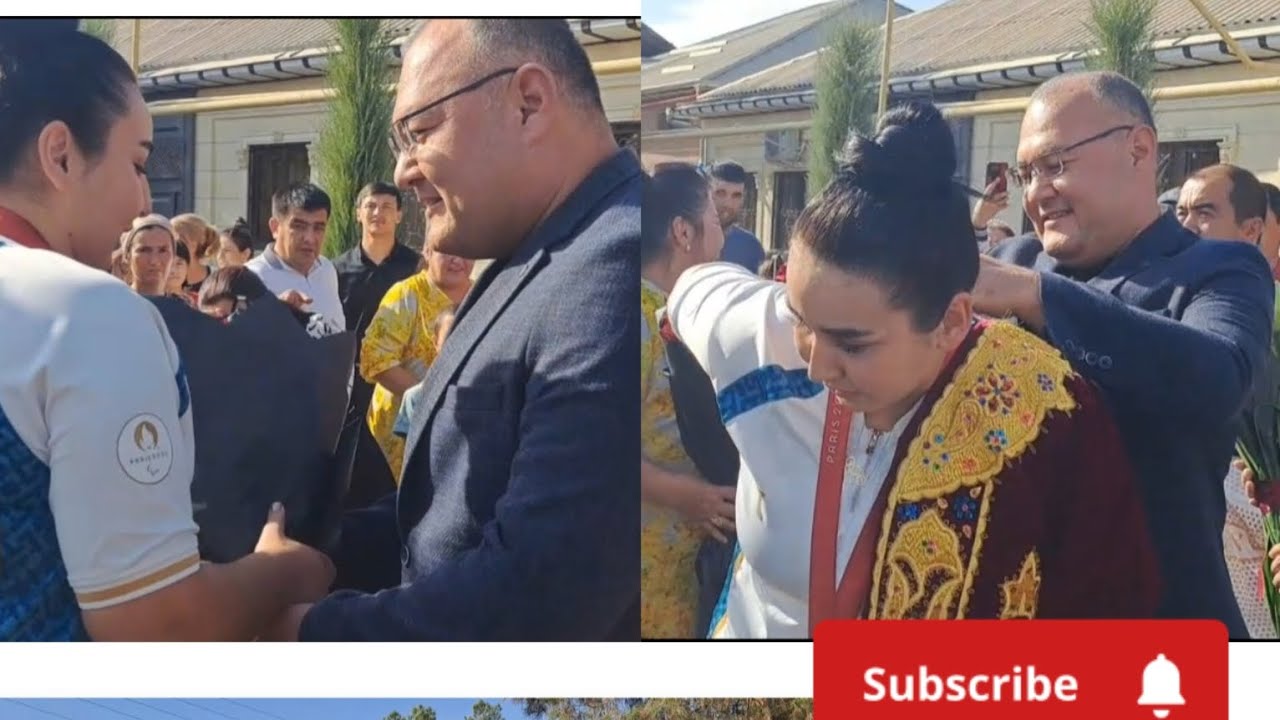 #Респект #Узун туман хокими чемпион қизни ўзи кутиб олди Гулжаной Наимова туғилиб ўсган хонадонида