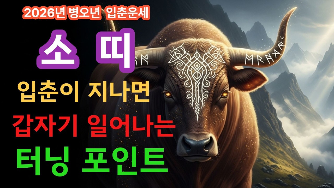 입춘 이후 소띠에게 들어오는 결정적 변화 🌱 직장·연애 흐름이 바뀝니다