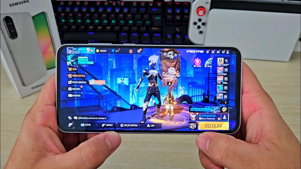 GALAXY A56 FREE FIRE ULTRA 120HZ PRIMEIRA GAMEPLAY 🔥🎮