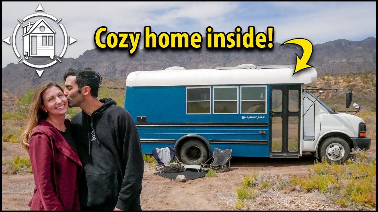 They quit paying rent to live in a bus! Full skoolie tour & costs
