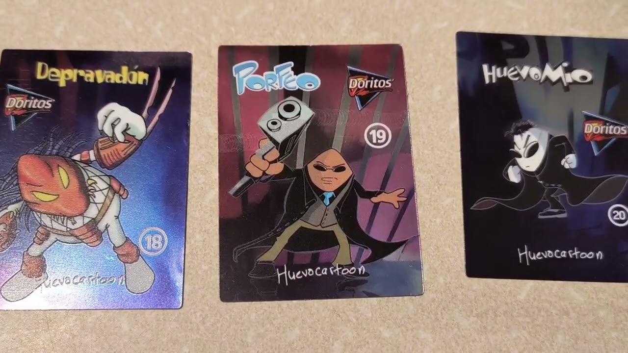 Stickers Tarjetas Huevo Cartoon Colección Completa con Album