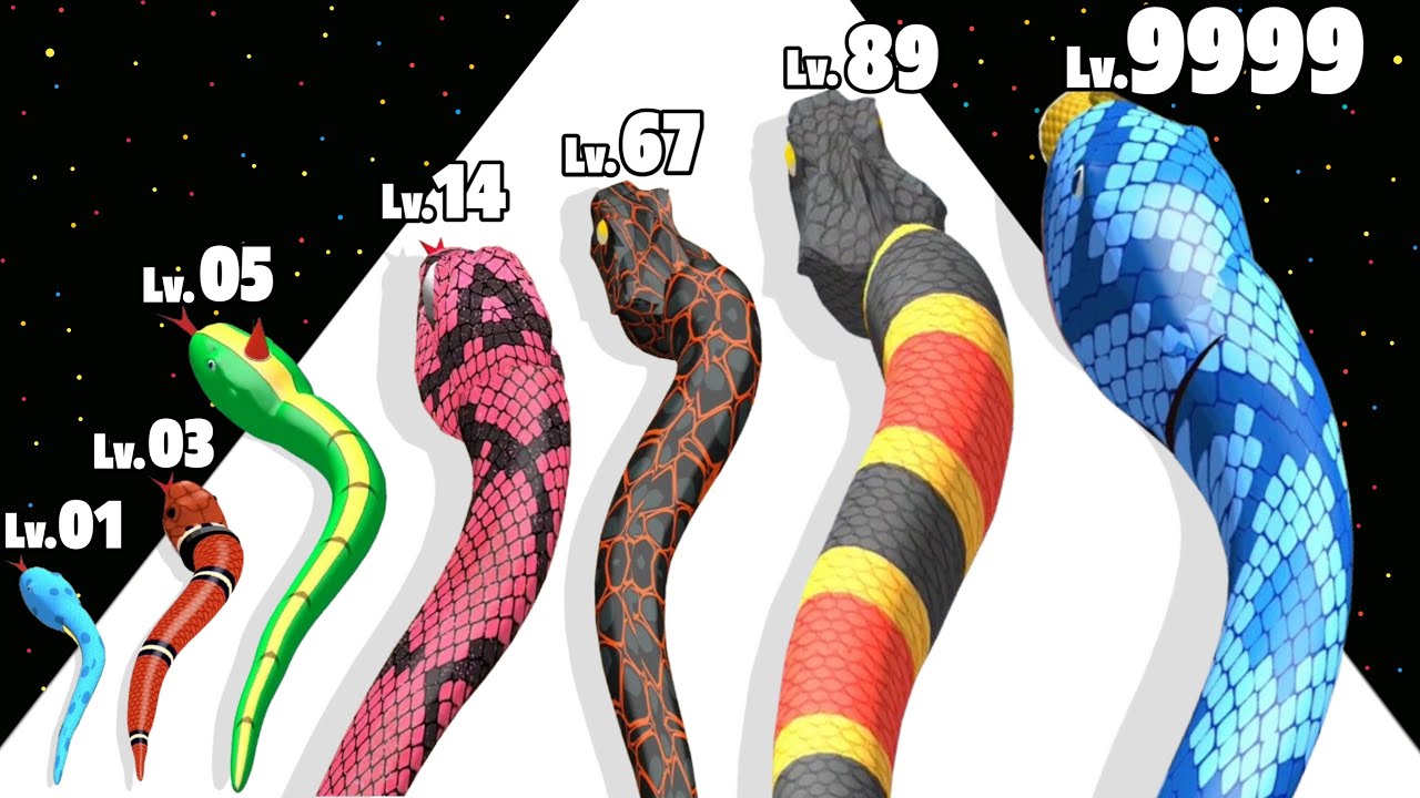 Snake Evolution Run 3D - Level Up Snake Max Level Gameplay (Snake Run)