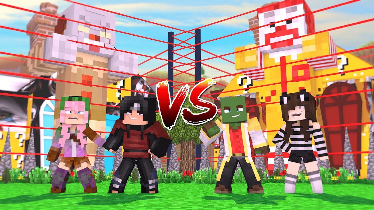 MANSION de IT VS MANSIÓN de MCDONALDS con LUCKY BLOCKS en MINECRAFT⭐