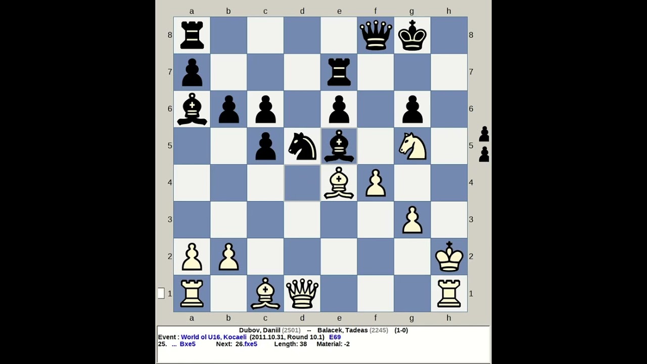 Dubov, Daniil vs Balacek, Tadeas | World Chess Olympiad U16 2011, Kocaeli Turkey