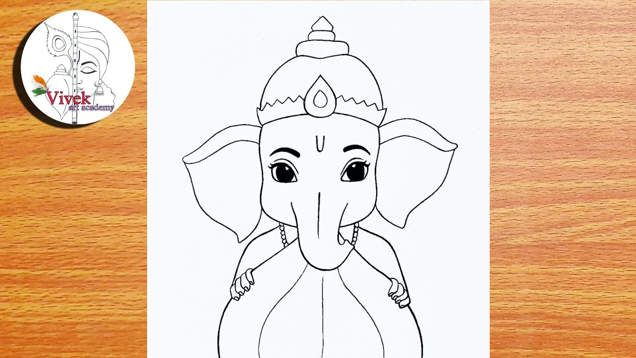 Ganpati Bappa with Big Modak Laddu Drawing | Easy Drawing | Ganesh Ji Drawing
