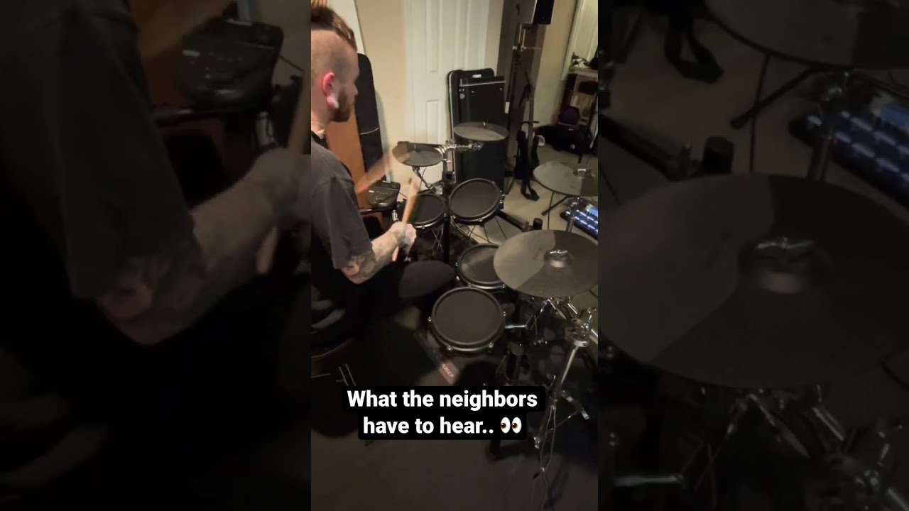 Drumming in an Apartment 🫣 #shorts #drums #metal