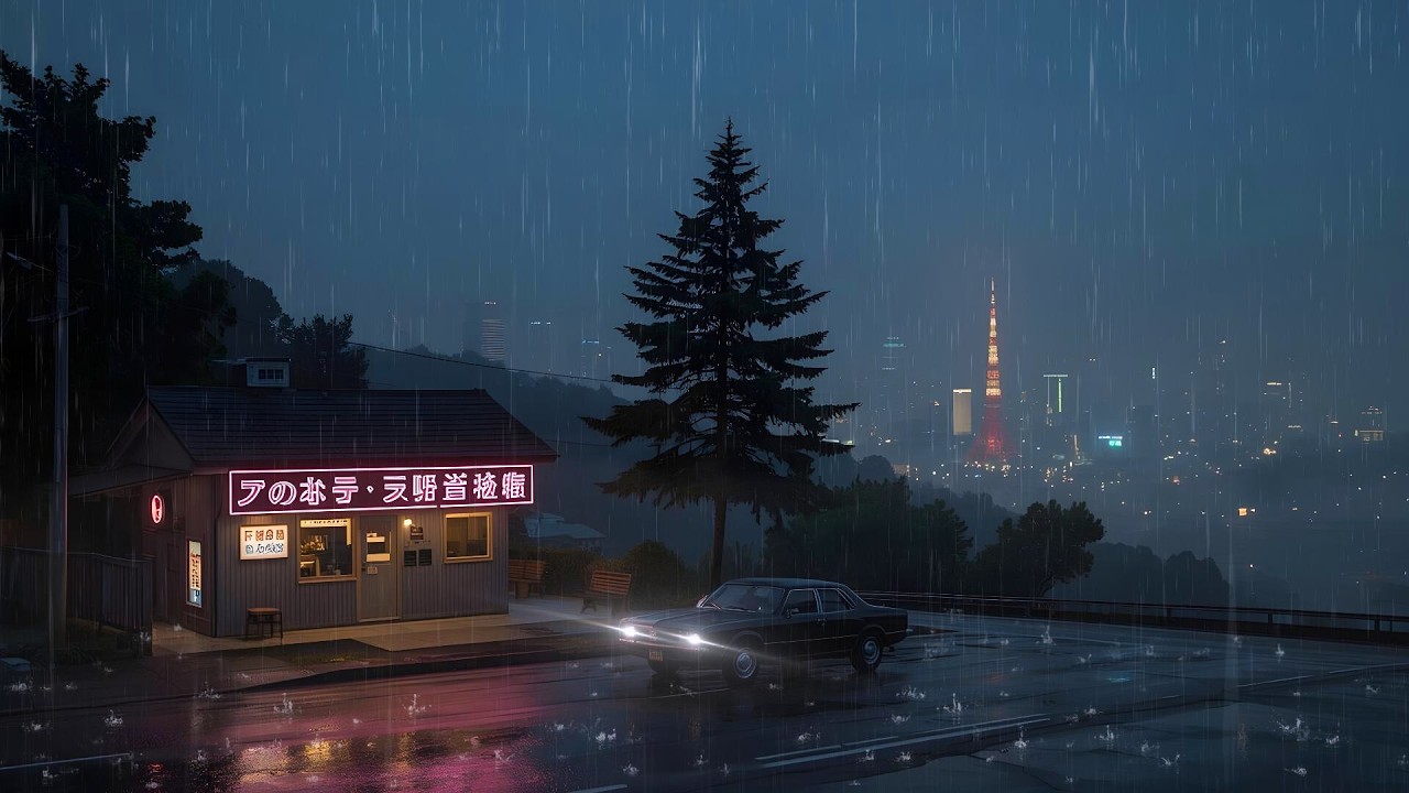Midnight 80s Tokyo Rain 🌧️ Retro Café Lofi for Study & Peaceful Nights