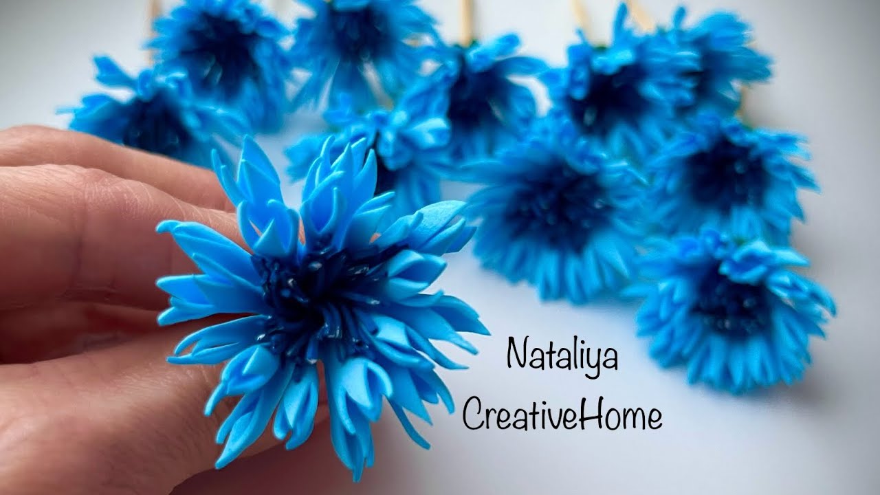 МК Волошка з фоамірану / Foam cornflower
