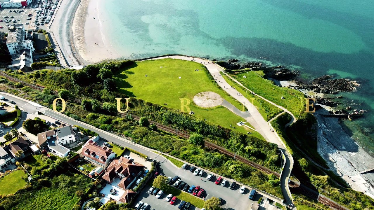 Amazing drone shots, Bray beach, Dublin, Ireland