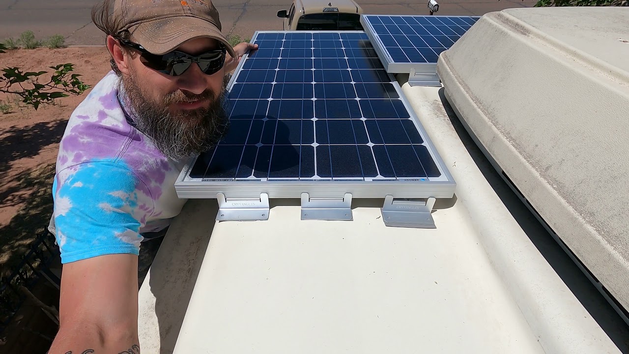 Installing Solar Panels On Chinook RV (fiberglass roof) - PART 1 of 2