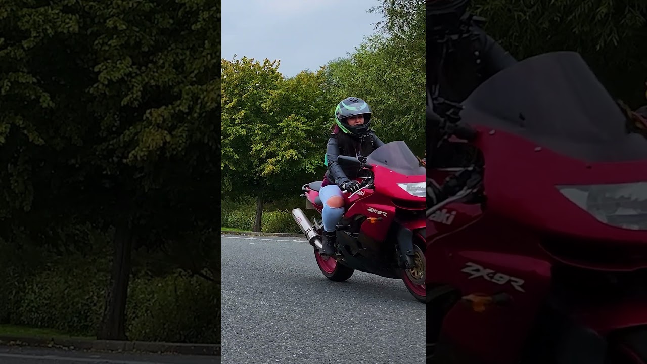 My Wife Tries a ZX-9R For The First Time #experiment #kawasaki  #shorts #motorcycle #ninja #zx9r