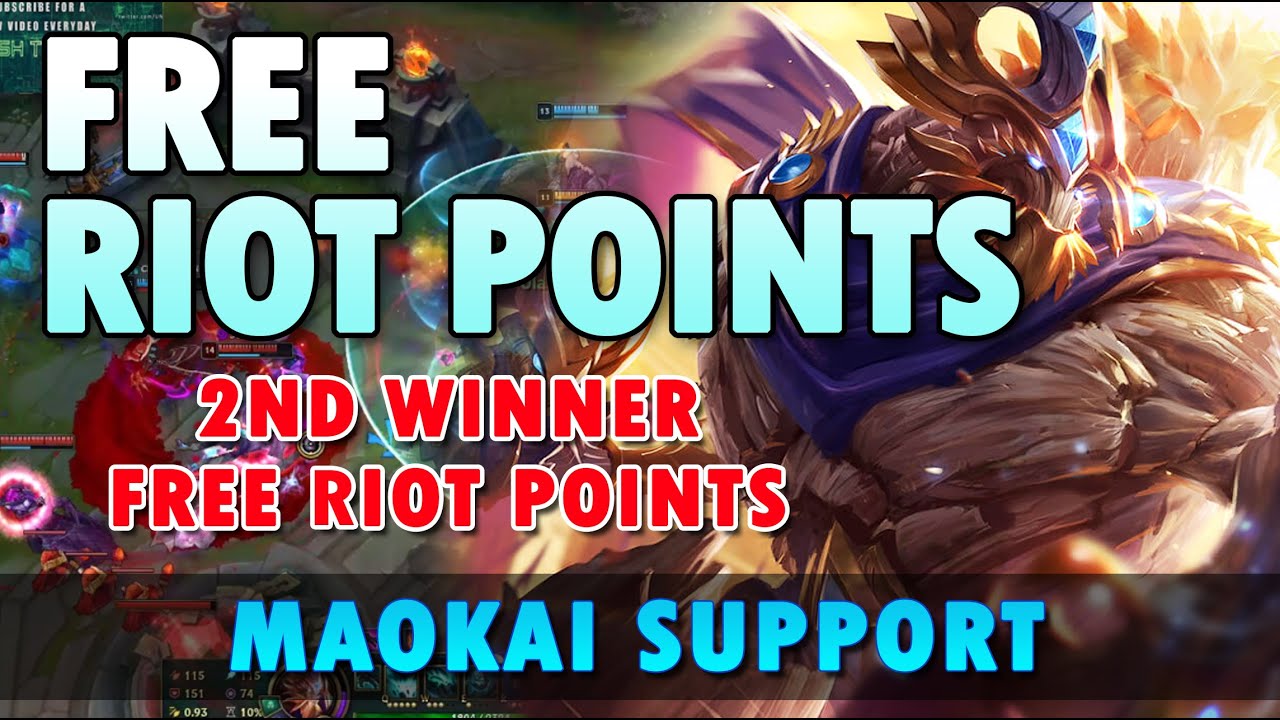 2nd Winner FREE 8000 Riot Points (RP) Giveaway League of Legends 2019 - LOL Season 10 RP Codes