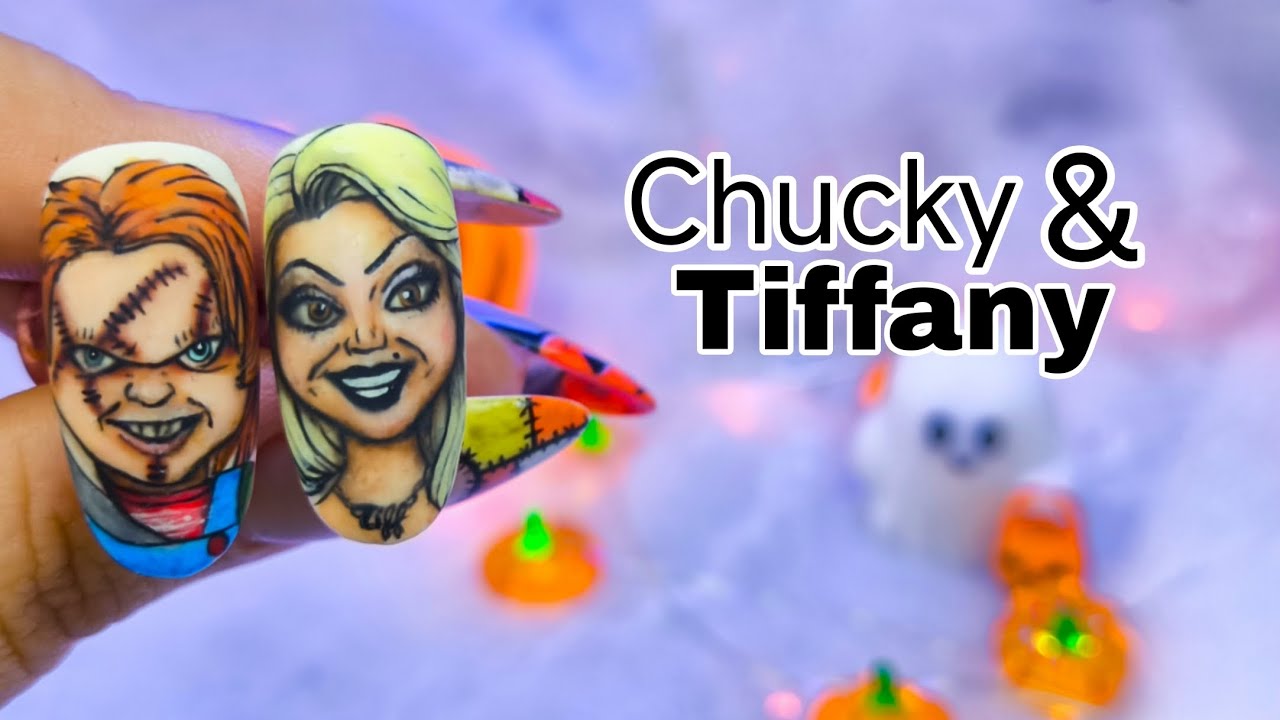 Chucky y Tiffany 🔪 Nails Arts ✨ especial HALLOWEEN 🎃 / Designails Tay 