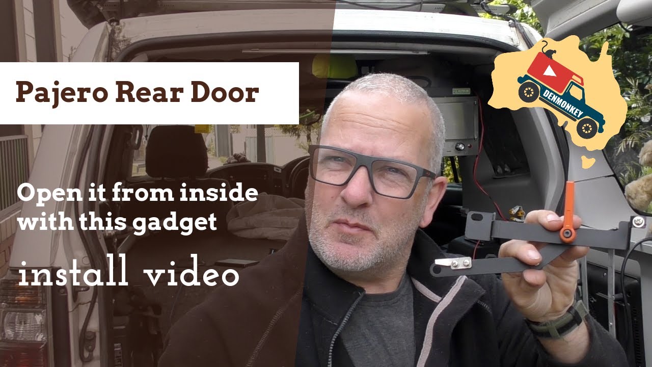 Pajero rear door, open it from the inside with this