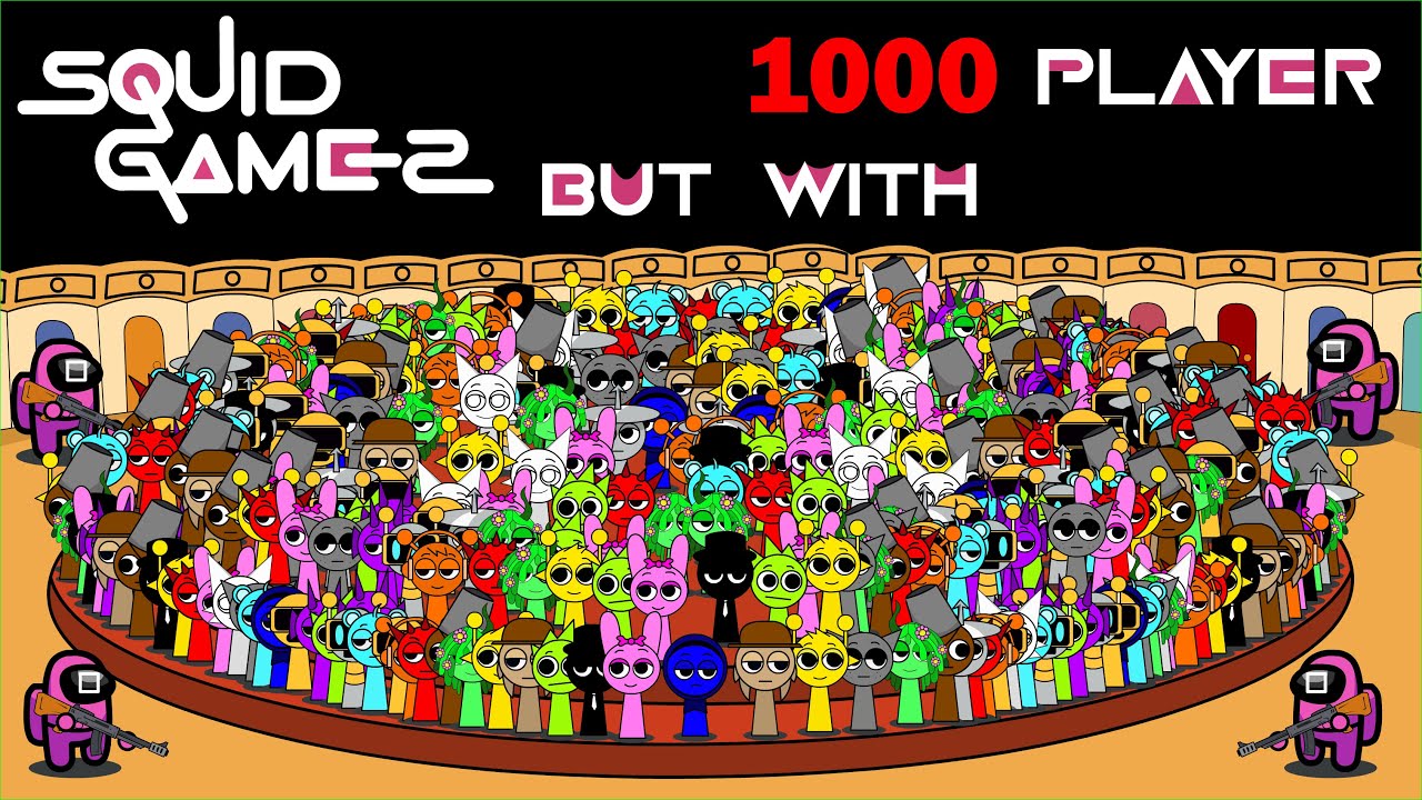 Incredibox Sprunki Mingle Game But With 1000 PLAYERS - Squid Game 2 Animation