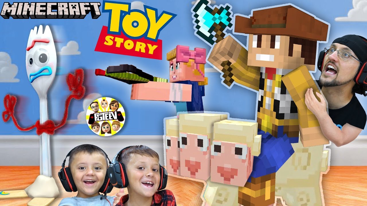MINECRAFT TOY STORY 4 w/ FGTEEV Boys!  Forky &hearts;️ Trash Skit / Gameplay