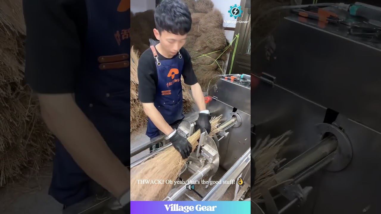 That Machine PUNCH Tho! 💥 Satisfying Broom Factory Sounds! #oddlysatisfying #asmr #machine #soundon