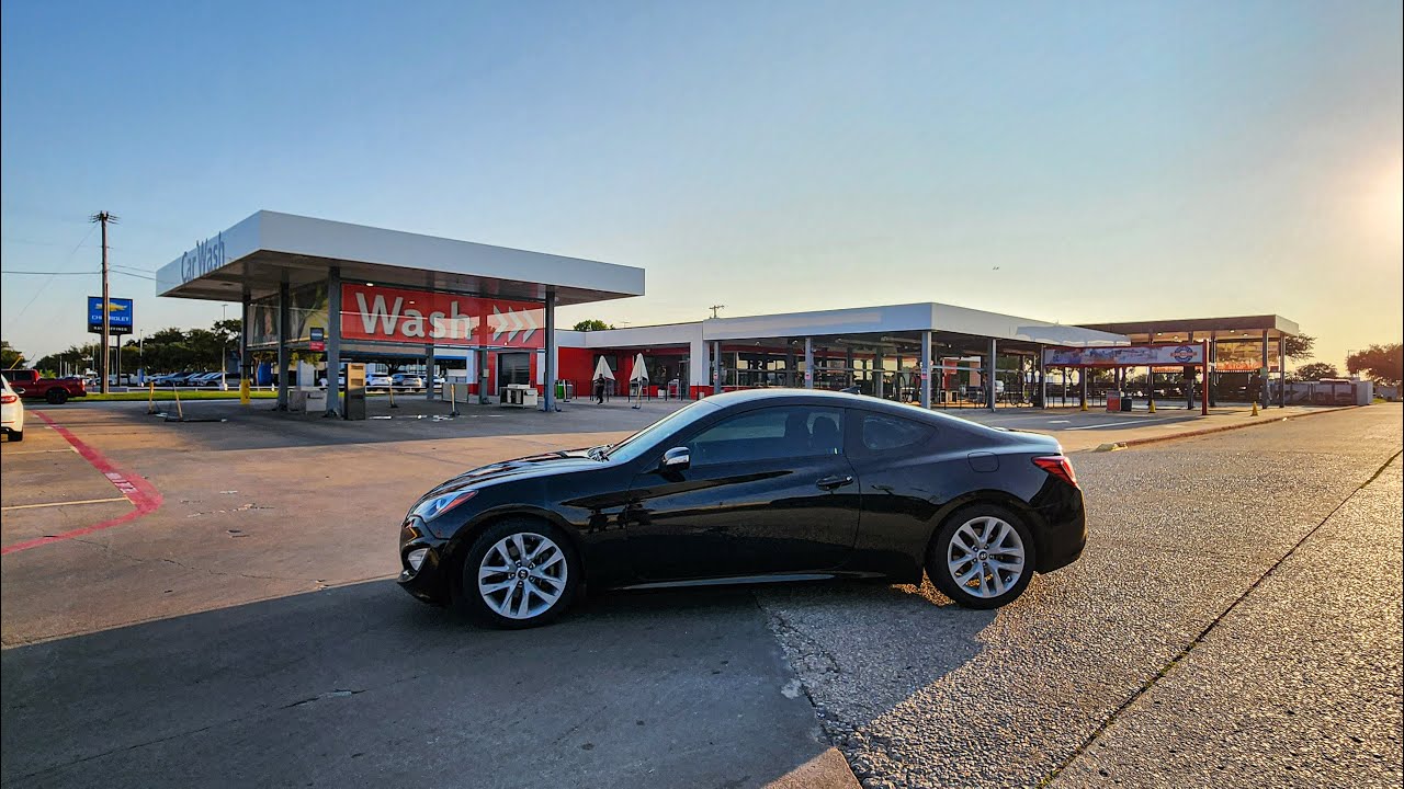HYUNDAI GENESIS COUPE 3.8 POV DRIVE to Tommy Terrific's Car Wash! Beautiful Car Wash Inside!