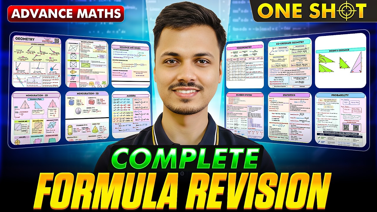 Complete Advanced Maths Formula Revision | All Formulas in One Shot | SSC Railway & All Govt Exams