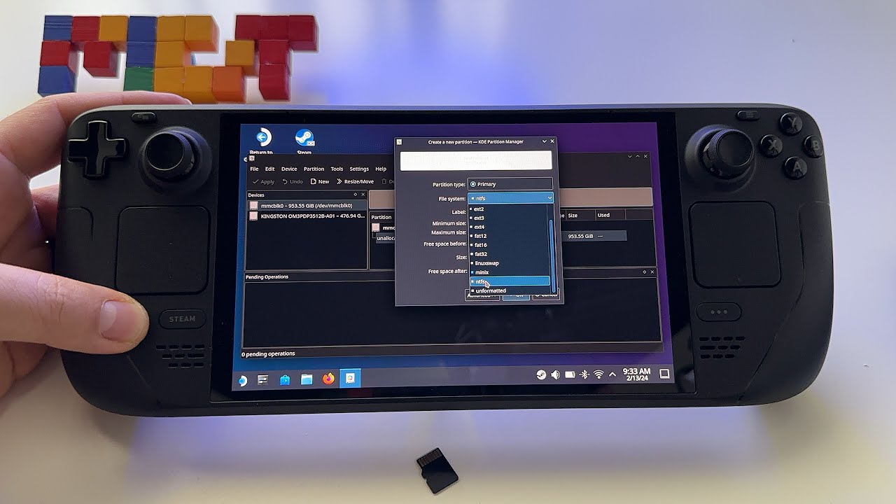 Форматирование SD-карты Ext4 в NTFS или Fat32 с помощью Steam Deck Oled