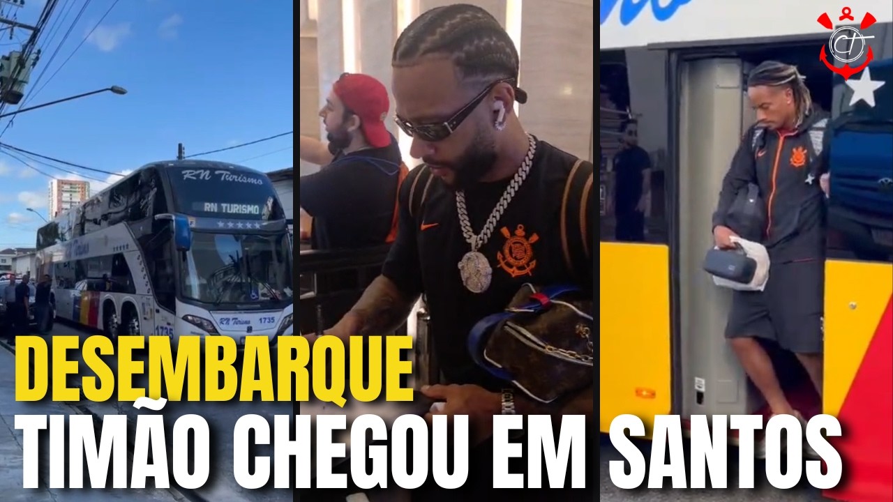 CONFIRA O DESEMBARQUE DA DELEGAÇÃO DO CORINTHIANS PARA O JOGO CONTRA O SANTOS PELO BRASILEIRÃO