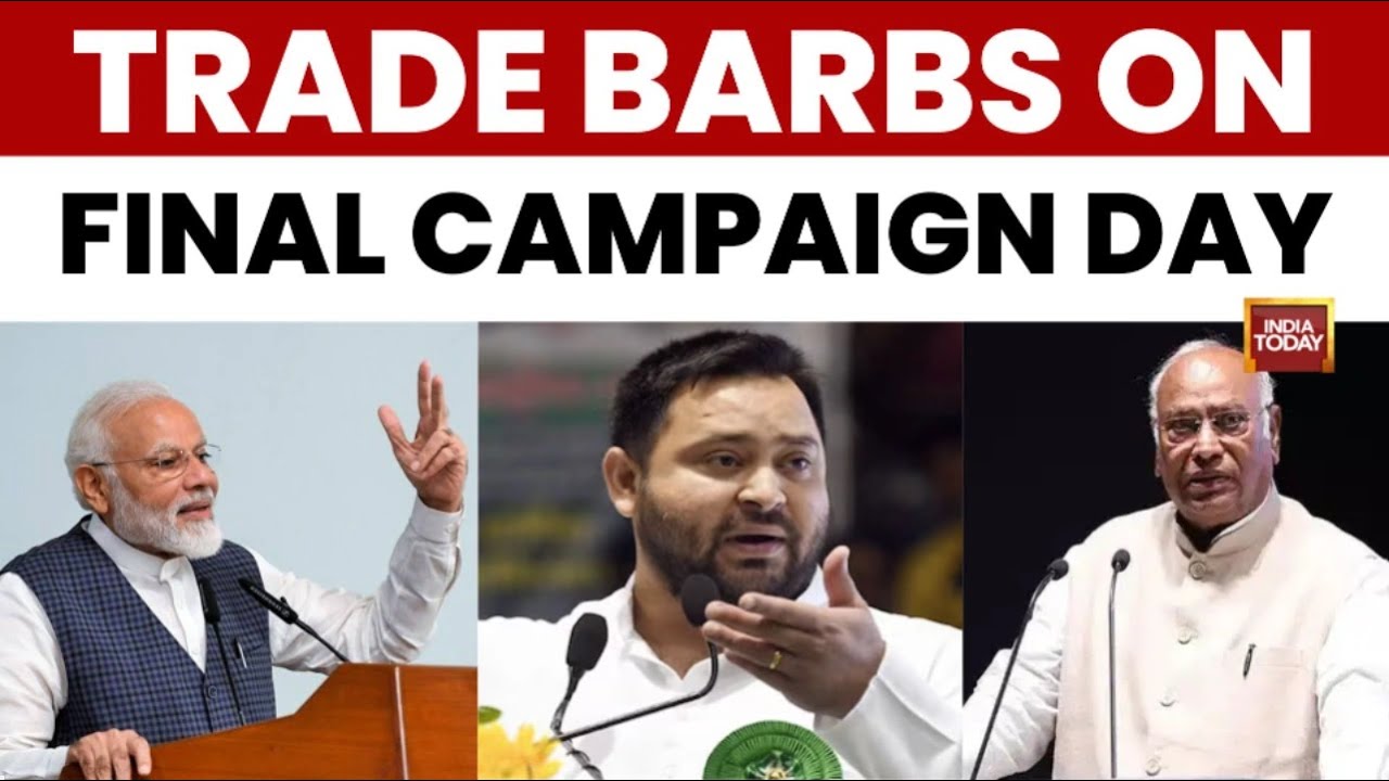Bihar Elections 2025: Modi, Tejashwi, Kharge Trade Barbs on Final Campaign Day | India Today News