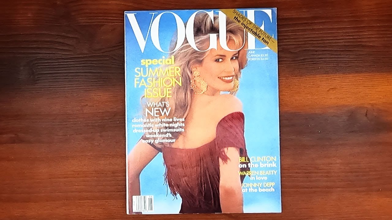 1992 June ASMR Magazine Flip Through: Vogue with Claudia Schiffer, Nicole Kidman, Johnny Depp
