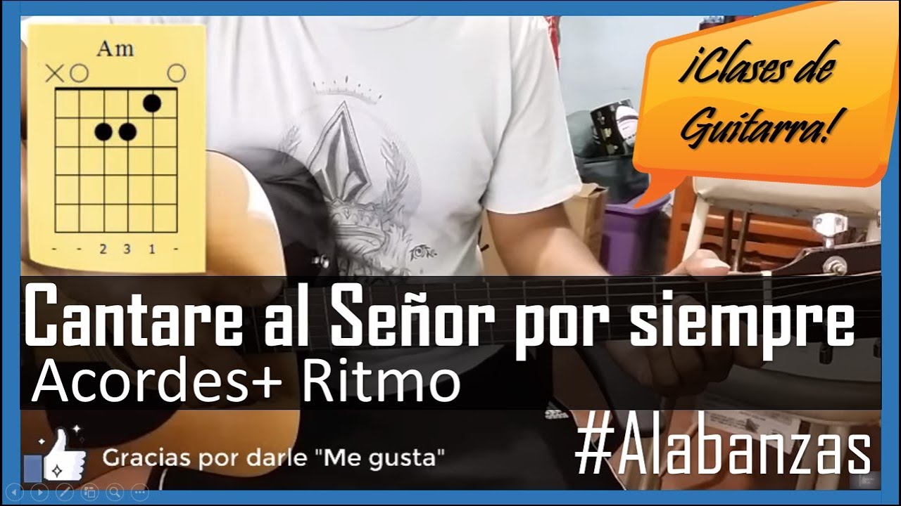 Cantare al señor por siempre tutorial con guitarra acustica