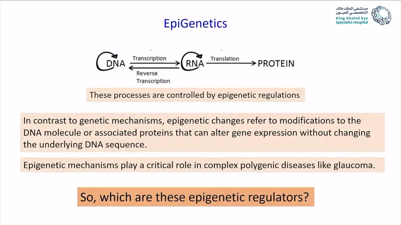 The Emerging Role of  Epigenetics in Glaucoma