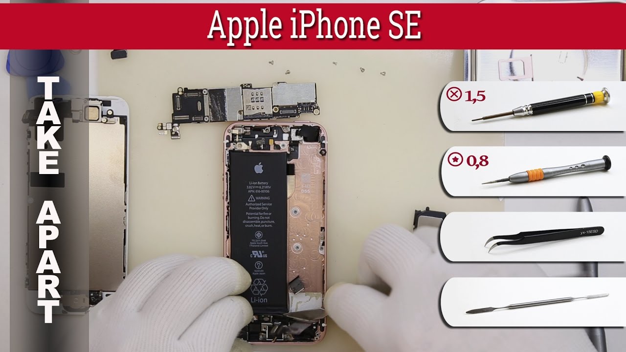 Как разобрать 📱 Apple iPhone SE (A1662 A1723 A1724) Разборка и ремонт