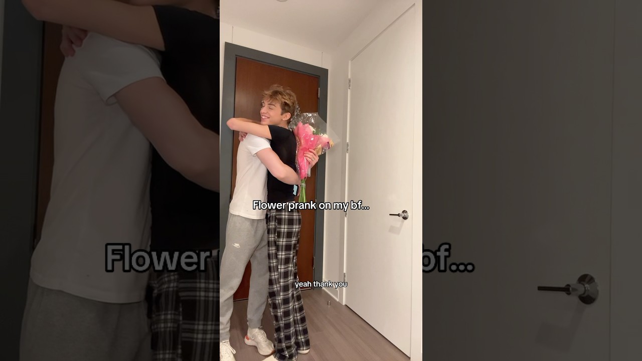 Aww my boyfriend got me flowers #gay #lgbt #couple #couplegoal #shorts #prank