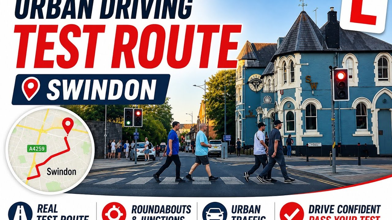 Swindon Driving Test Route 2026 | Most Common Urban Test Route | Pass First Time!
