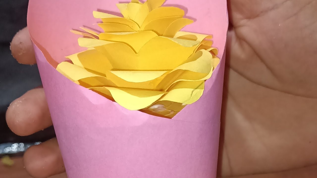 Paper Cone Shaped Flower Pot Easy | How to Make Beautiful Flower Vase at Home | DIY Craft Ideas