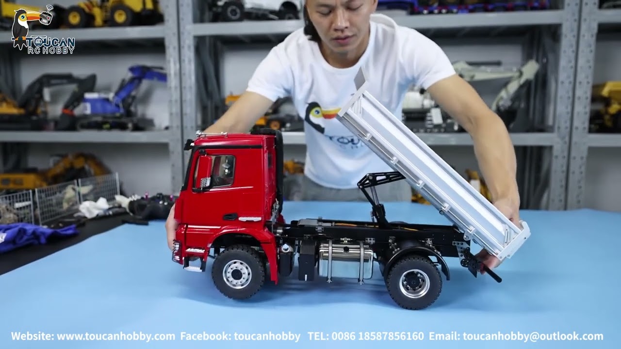 HUINA Kabolite 1/14 4*2 Metal Hydraulic Dumper Tipper K3361 Light System, Flysky FS-ST8 radio