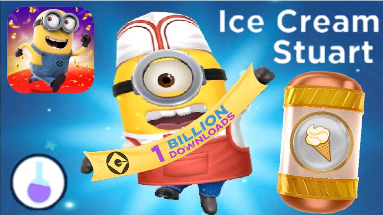 Ice Cream Stuart Minion rush BILLION DOWNLOADS PARTY prize pod  gameplay walkthrough ios / android