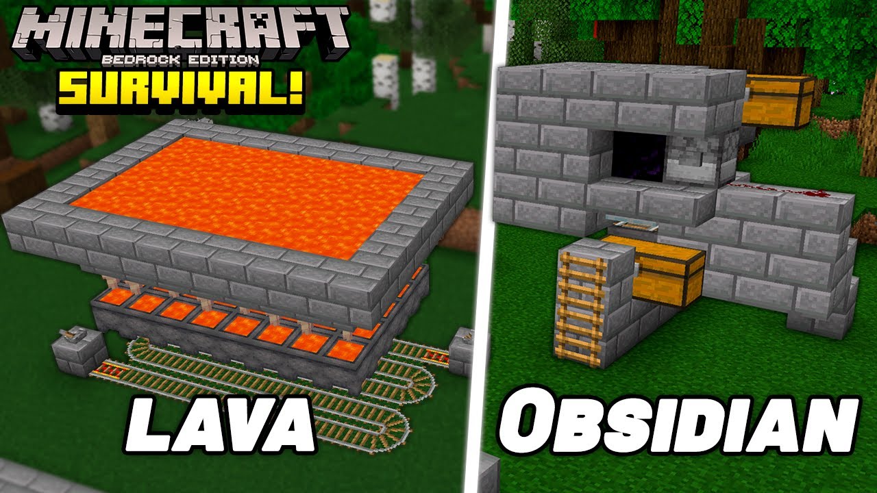 FARMS de LAVA e OBSIDIAN! - Minecraft Bedrock Survival (#15)